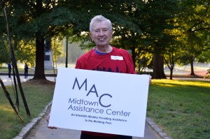 Jim volunteering at the 2016 Midtown Race for MAC. 